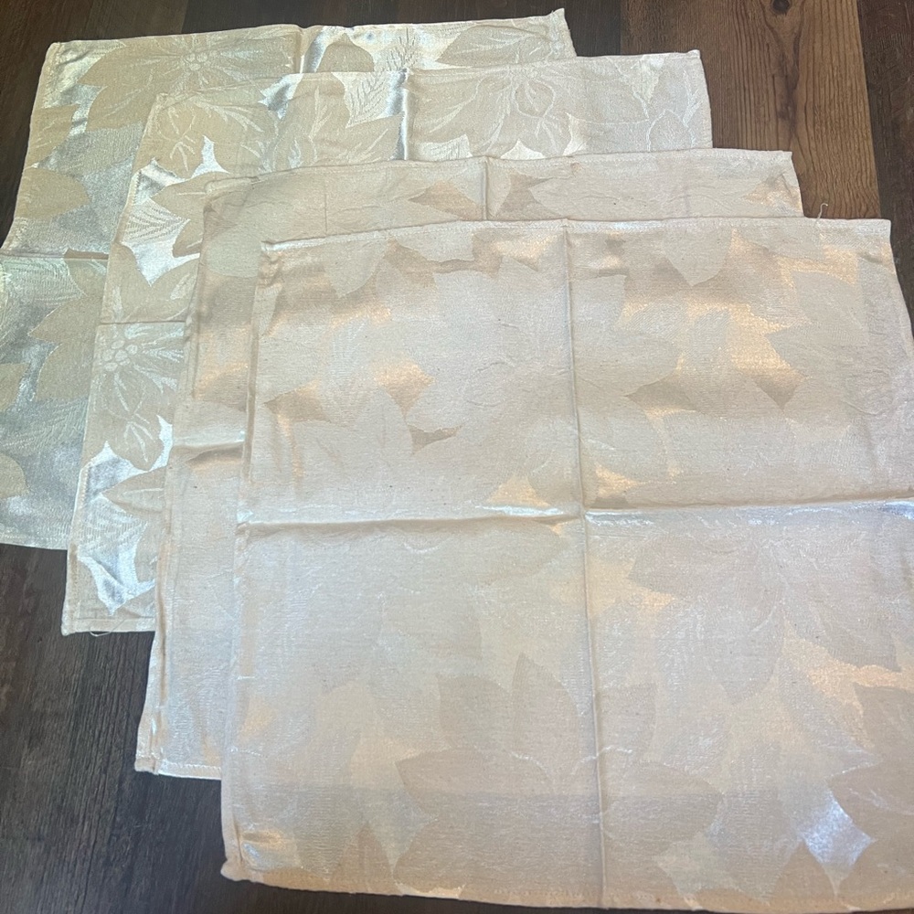 JCPENNEY beige floral silk blend napkins pack of 4